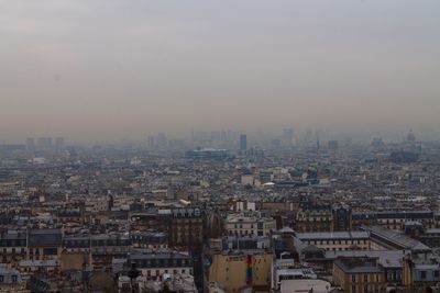 Cityscape against clear sky