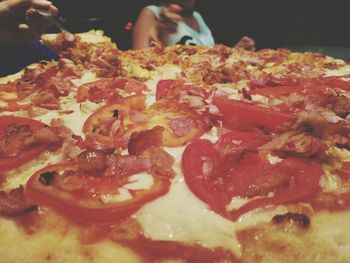 Close-up of man eating food