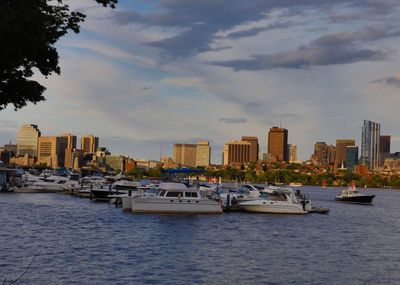 Panoramic view of buildings in city against sky