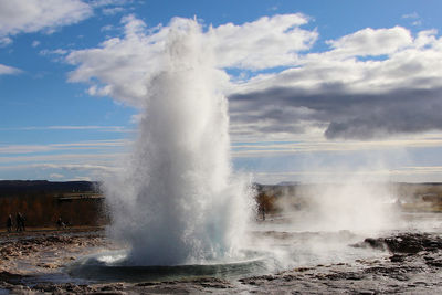 Scenic view of waterfall