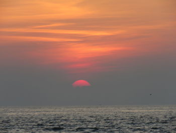 Scenic view of sea at sunset