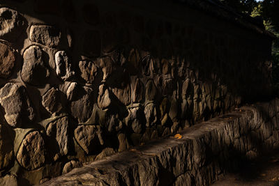 Low angle view of rock formation in cave