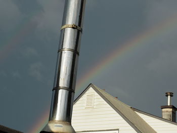 Low angle view of rainbow against sky