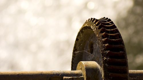 Close-up of rusty machine part