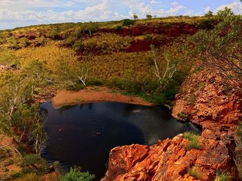 Scenic view of river against sky