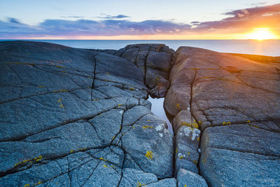Rocky coast at sunset