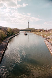 Bridge over river against sky