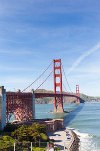 Suspension bridge over sea