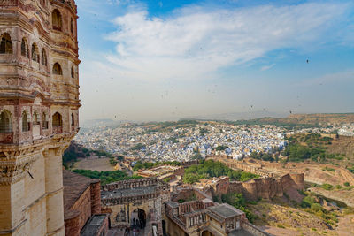 Jodhpur the blue city from mehrangarh fort, rajasthan india