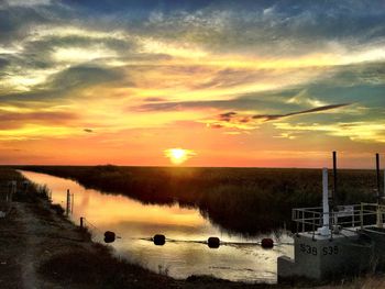 Scenic view of sunset over sea