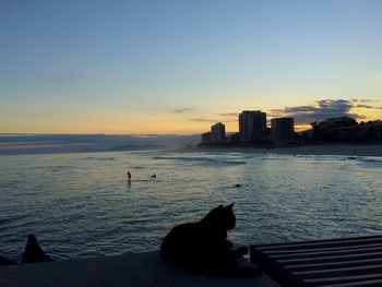 View of sea at sunset