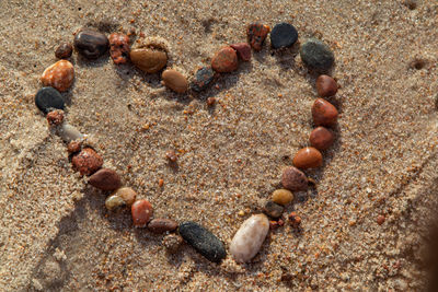 High angle view of sand