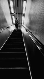 Low angle view of escalator