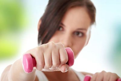 Close-up portrait of a woman