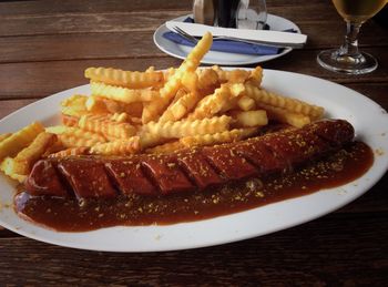 Close-up of served food