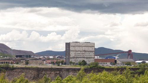 Buildings against sky in city