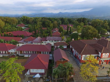 High angle view of townscape against buildings