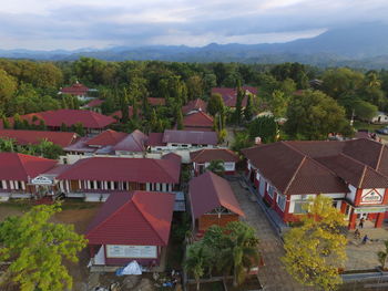 High angle view of townscape against buildings