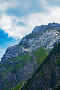 Low angle view of mountain against sky