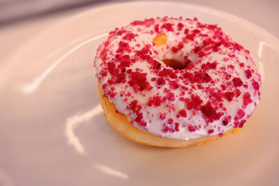 Close-up of dessert in plate on table