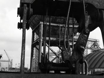 Low angle view of sculpture against sky