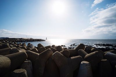 View of pebbles on beach