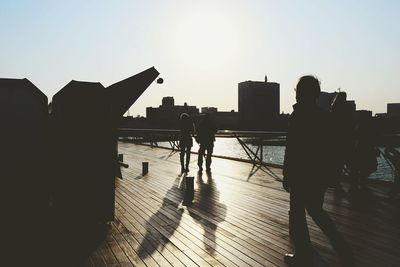 View of city at sunset