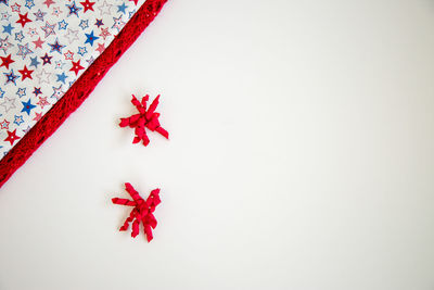 High angle view of christmas decoration on table