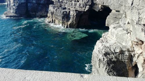 Rock formations in sea