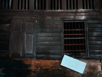 Closed door of old building