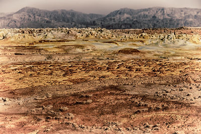 Scenic view of arid landscape