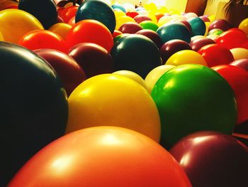 Close-up of multi colored balloons balls