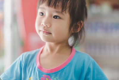 Close-up portrait of cute girl