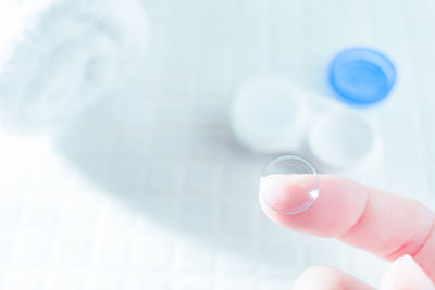 Close-up of hand holding ball