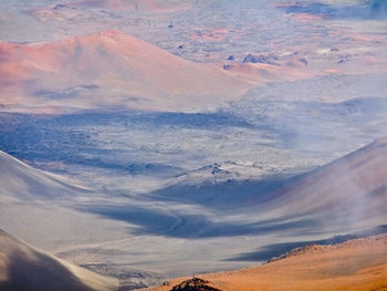 Aerial view of volcanic landscape