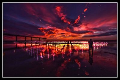 Scenic view of sea at sunset