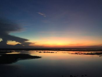 Scenic view of sea at sunset