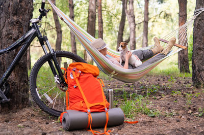 Man riding bicycle