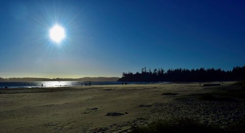 Scenic view of beach against clear sky