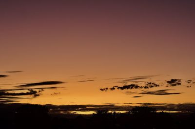 Scenic view of silhouette landscape against sky during sunset