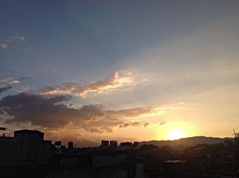 Buildings at sunset