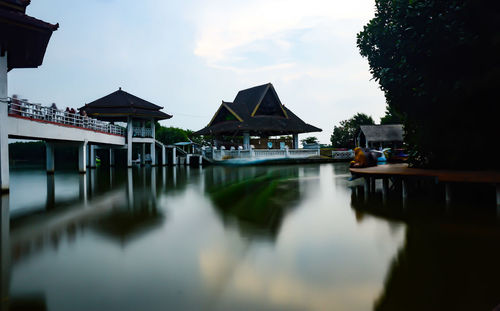 Footbridge by lake