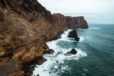 Scenic view of sea against sky in madeira