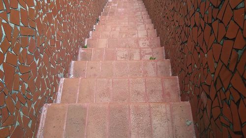 Steps against brick wall