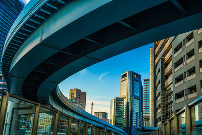 Low angle view of skyscrapers against sky