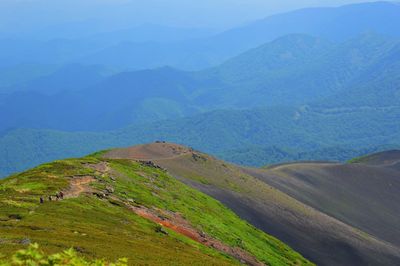 Scenic view of mountains on sunny day