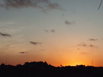 Scenic view of landscape against sky at sunset