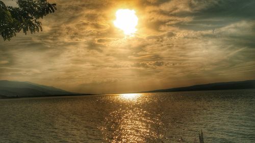 Scenic view of sunset over river