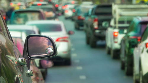 View of traffic on road