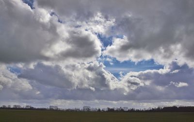 Scenic view of landscape against cloudy sky